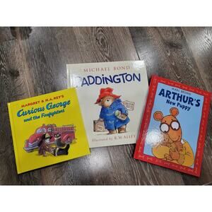 Children's Book Set of 3 Hard Cover Curious George, Paddington,‎ Arthur #1